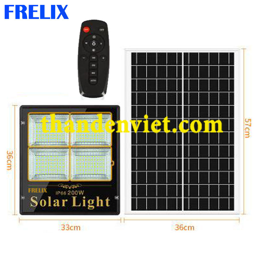 Đèn năng lượng mặt trời FRELIX Solar Light 200W 4 khoang led